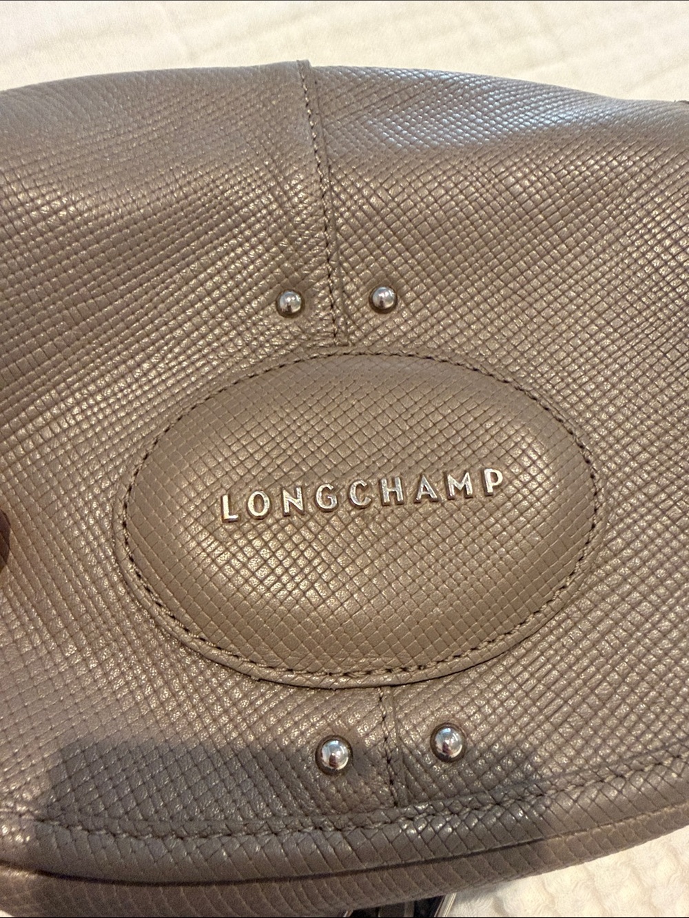 Longchamp Taupe Quadri Crossbody Bag - Picture 7 of 7